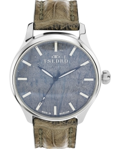 Купить Российские механические наручные часы TSEDRO Klassik-II-Seryj-korall-Alligator в E-mobi