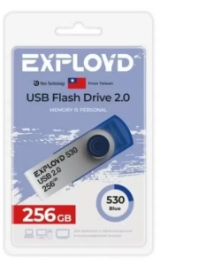 Купить Флешка EXPLOYD EX-256GB-530-Blue 256 ГБ синий (80404030101) в E-mobi