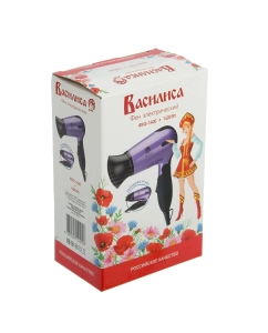Купить Фен Василиса ФН2-1400 1400 Вт черный, фиолетовый  в E-mobi