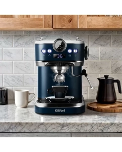 Купить Рожковая кофемашина Kitfort КТ-7429 синий  в E-mobi