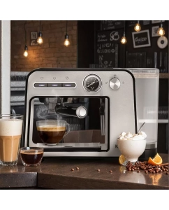 Купить Рожковая кофеварка Kitfort KT-7515 серебристый; черный  в E-mobi