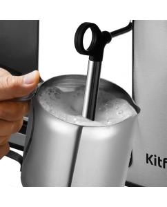 Купить Рожковая кофеварка Kitfort KT-7515 серебристый; черный  в E-mobi