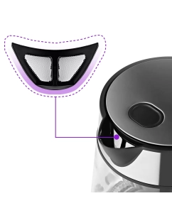 Купить Чайник электрический Kitfort KT-6118 1.7 л серебристый, прозрачный  в E-mobi