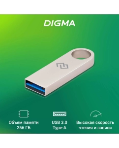Купить Флеш Диск Digma 256GB DRIVE3 DGFUL256A30SR USB3.0 серебристый в E-mobi
