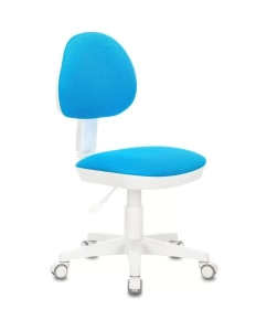 Купить Кресло детское БЮРОКРАТ KD-3, на колесиках, ткань, голубой [kd-3/wh/tw-55] в E-mobi
