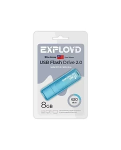 Купить Флешка EXPLOYD 620 8 ГБ синий (EX-8GB-620-Blue) в E-mobi