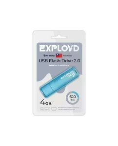 Купить Флешка EXPLOYD 620 4 ГБ синий (EX-4GB-620-Blue) в E-mobi