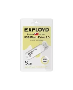 Купить Флешка EXPLOYD 650 8 ГБ белый (EX-8GB-650-White) в E-mobi