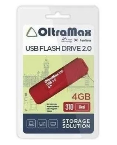 Купить Флешка Oltramax OM-4GB-310 4 ГБ красный (OM-4GB-310 Red) в E-mobi