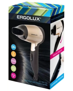 Купить Фен Ergolux 13129 1200 Вт золотистый, черный  в E-mobi