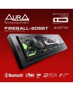 Купить Ресивер автомобильный AurA FIREBALL-205BT USB/BT в E-mobi