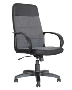 Купить Кресло офисное ЯрКресло Кр58 ТГ Пласт С1(ткань серая)/ЭКО1 (экокожа черная) в E-mobi