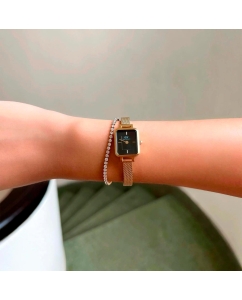 Купить Наручные часы Daniel Wellington Quadro Mini 15.4x18.2 Evergold G Onyx  в E-mobi