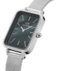 Купить Наручные часы Daniel Wellington Quadro 20x26 Bezel Mesh Black MOP S  в E-mobi