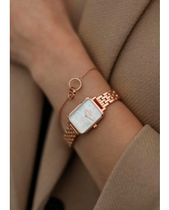 Купить Наручные часы Daniel Wellington Quadro Lumine 20x26 5-Link RG MOP White  в E-mobi