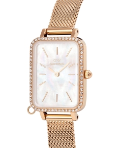 Купить Наручные часы Daniel Wellington Quadro Charm Bezel 20x26 Evergold White MOP G  в E-mobi