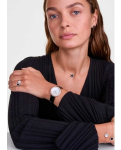 Купить Наручные часы Daniel Wellington Crystalline Bezel 32 Black Croc White MOP RG  в E-mobi