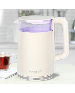 Купить Чайник электрический Oursson KE1732W/IV 1.7 л белый  в E-mobi