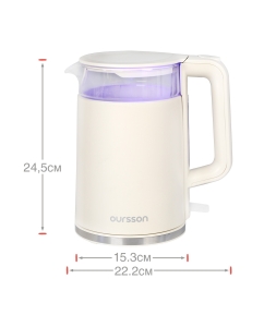 Купить Чайник электрический Oursson KE1732W/IV 1.7 л белый  в E-mobi