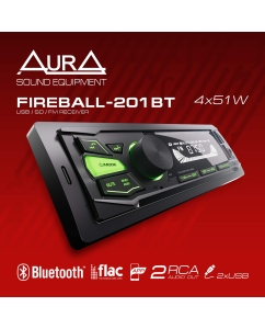 Купить Ресивер автомобильный AurA FIREBALL-201 USB/BT в E-mobi