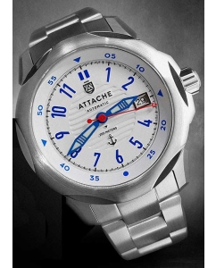 Купить Российские механические наручные часы ATTACHE MARINE-AUTO-SWHITE-BLUE2  в E-mobi