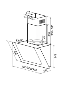 Купить Вытяжка настенная MAUNFELD WIND 60 белый  в E-mobi