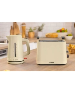 Купить Чайник электрический Bosch TWK3M127 1.7 л бежевый; белый  в E-mobi