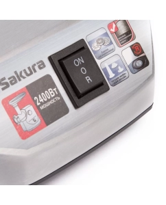 Купить Электромясорубка SAKURA SA-6411 Professional 2400 Вт серебристый  в E-mobi