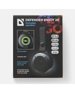 Купить Портативная колонка Defender Enjoy 20, 3Вт, Type-C, чёрная в E-mobi