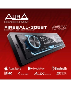Купить Ресивер автомобильный AurA FIREBALL-305BT USB/SD в E-mobi