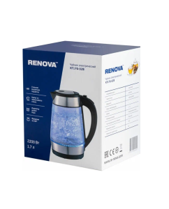 Купить Чайник электрический RENOVA KT17G-02B 1.7 л серебристый  в E-mobi