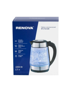 Купить Чайник электрический RENOVA KT17G-02B 1.7 л серебристый  в E-mobi