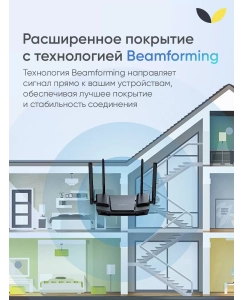 Купить Роутер Dahua DH-AX18/1800Мб/2.4 и 5 ГГц/Wi-Fi 6/1 WAN/3 LAN/родит.контроль/ 100+ устройств  в E-mobi