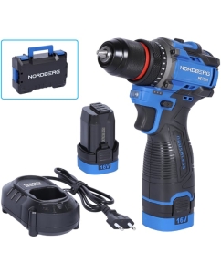 Купить Шуруповерт аккумуляторный NORDBERG макс. диам. сверла 10 мм, 16 В, 60 Нм с 2 аккумуляторами и зарядным уст-вом NE104K в E-mobi