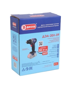 Купить Аккумуляторная дрель-шуруповерт ДИОЛД ДЭА-20 Л-09 (коробка, тушка) 10300171  в E-mobi