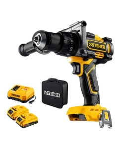 Купить Бесщеточная ударная дрель-шуруповерт STEHER 20 В, 165 Н·м, 2 АКБ LMS (2 А·ч), сумка CBS-165-22 в E-mobi