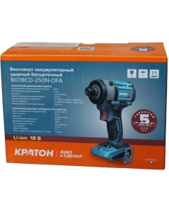 Купить Винтоверт аккумуляторный ударный бесщеточный Кратон BID18CD-250N-OFA (без АКБ и ЗУ) 3 11 01 107  в E-mobi