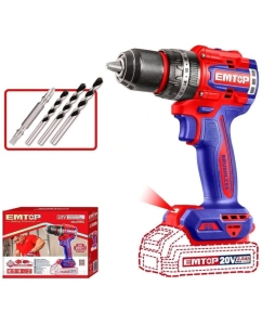 Купить Аккумуляторная компактная бесщеточная ударная дрель-шуруповерт emtop ECIDL206681 в E-mobi