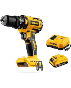 Купить Бесщеточная ударная дрель-шуруповерт STEHER 20 В, 65 Н·м, 1 АКБ LMS (2 А·ч) CBS-65-21 в E-mobi