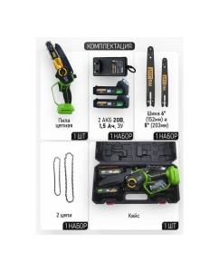 Купить Пила цепная аккумуляторная PROCRAFT PKA45 20В 6 8&amp;#39;&amp;#39; (2 АКБ 1,5 Ач+ЗУ +2 Шина+2 Цепи) Кейс PKA45-2b-c  в E-mobi