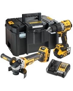 Купить Аккумуляторный набор Dewalt DCK2026P2T, 18 В: дрель-шуруповерт DCD805 + УШМ DCG405, с 2 АКБ 5 Ач и ЗУ, в кейсе TSTAK DCK2026P2T-QW в E-mobi