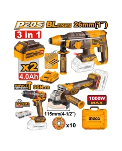 Купить Набор аккумуляторного инструмента INGCO 3 шт 20В INDUSTRIAL COSLI241198  в E-mobi