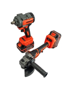 Купить Набор KINGQUEEN 2 пред, 2 АКБ 21В, УШМ 125мм, Гайковерт 500Нм KQ-TS012  в E-mobi