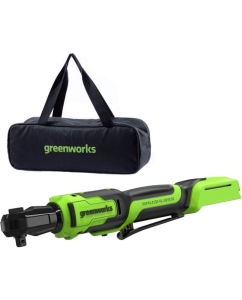 Купить Гайковерт-трещотка аккумуляторная GreenWorks GD24RW, 24V,б/щет,0-250об/мин, 1/2, 80Нм, 70 мм,1x2Ач,ЗУ, сумка, коробка 3804007VUA в E-mobi