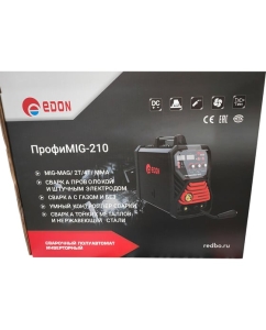Купить Сварочный инверторный полуавтомат EDON  ПрофиMIG-210 (MIG (Co2, MIX, FCAW) 50-210A 0.8-1 мм, MMA 20-210A, 2-4 мм, 2T/4T, два дисплея 25072  в E-mobi