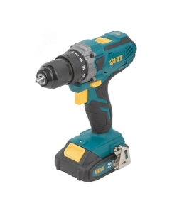 Купить Дрель-шуруповерт аккумуляторный FIT 20 В, 0-400/1400 об/мин, 40 Нм, 2 (Li-Ion) 2,0 Ач, 1,25 ч., рез. накл., кейс 79901 в E-mobi