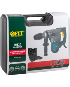 Купить Перфоратор демонтажный FIT 1400 Вт, 0-520 об/мин, 0-4100 уд/мин, 9 Дж, 2 реж., SDS-MAX, 6,65 кг, кейс 80120  в E-mobi