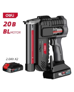 Купить Профессиональный гвоздезабивной пистолет DELI аккумуляторный DE750 (2АКБ, 20В х 2Ач + ЗУ, до 80 гвоздей в минуту) 225715 в E-mobi