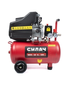 Купить Воздушный компрессор СИЛАЧ ВК-24.1800 (238л/мин,объем24л,1,8кВт,8бар,2850об/мин) (1/14) 024055  в E-mobi
