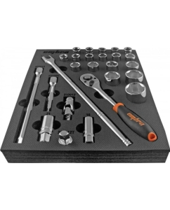Купить Набор торцевых головок с аксессуарами Ombra OMT26STE 1/2 DR в EVA ложементе 280х375 мм, 26 предметов 56134  в E-mobi